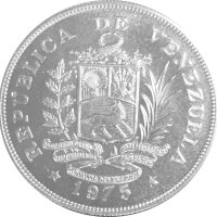 Venezuela 25 Bolivares 1975 Jaguar - Silber