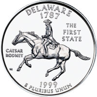 USA 1/4 Dollar 1999 Delaware - Kupfer-Nickel
