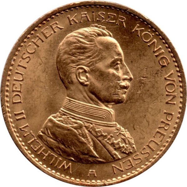 J.253 Preußen 20 Mark 1913-1915 - Wilhelm II. "In Uniform" - Gold -ss