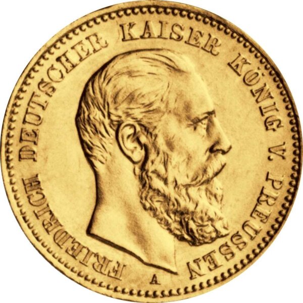 J.248 Preußen 20 Mark 1888 - Kaiser Friedrich III. Gold - Erhaltung: ss