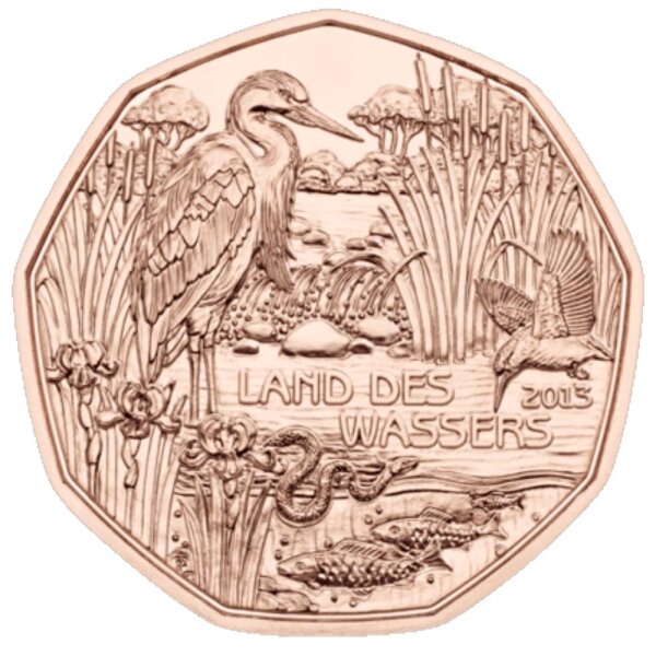 Österreich 5 Euro 2013 Land des Wassers - Kupfer
