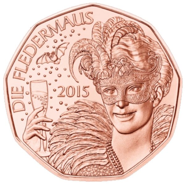 Österreich 5 Euro 2015 Neujahrsmünze - Die Fledermaus - Kupfer