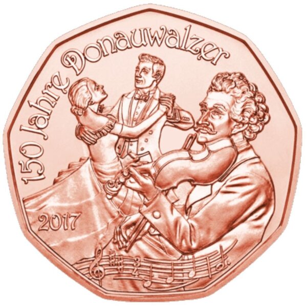 Österreich 5 Euro 2017 150 Jahre Donauwalzer - Kupfer