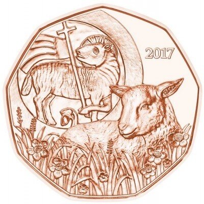 Österreich 5 Euro 2017 Das Osterlamm - Kupfer