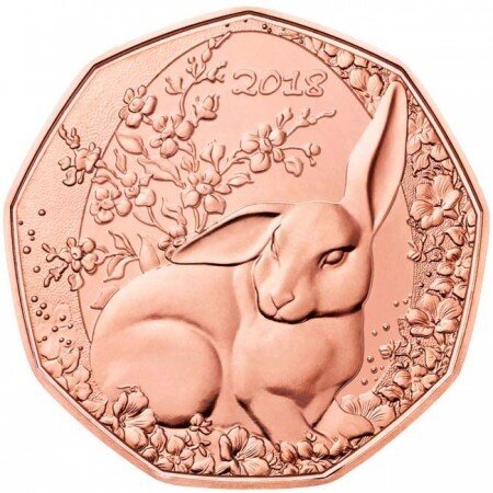 Österreich 5 Euro 2018 Osterhase - Kupfer