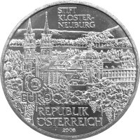 Österreich 10 Euro 2008 Stift Klosterneuburg - Silber