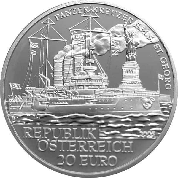 Österreich 20 Euro 2005 SMS Sankt Georg - Silber PP