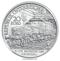 Österreich 20 Euro 2009 Elektrifizierung der Bahn -...