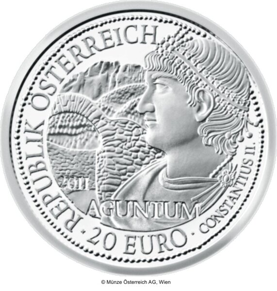 Österreich 20 Euro 2011 Aguntum - Silber PP
