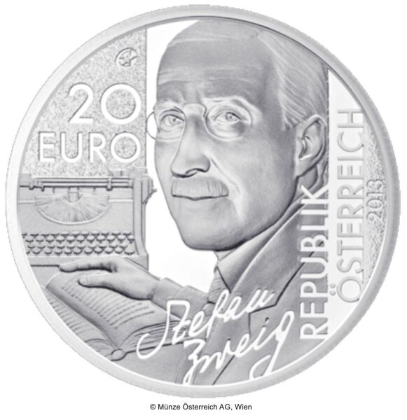 Österreich 20 Euro 2013 Stefan Zweig - Silber PP
