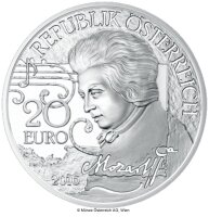 Österreich 20 Euro 2016 Mozart: Der Mythos - Silber PP