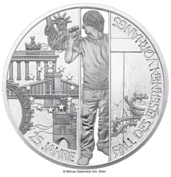 Österreich 20 Euro 2014 25 Jahre Fall des Eisernen Vorhangs - Silber PP