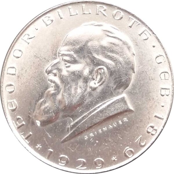 Österreich 2 Schilling 1929 Theodor Billroth - Silber