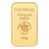 50 Gramm Goldbarren RESALE I. Wahl in Folie verschweißt | LBMA