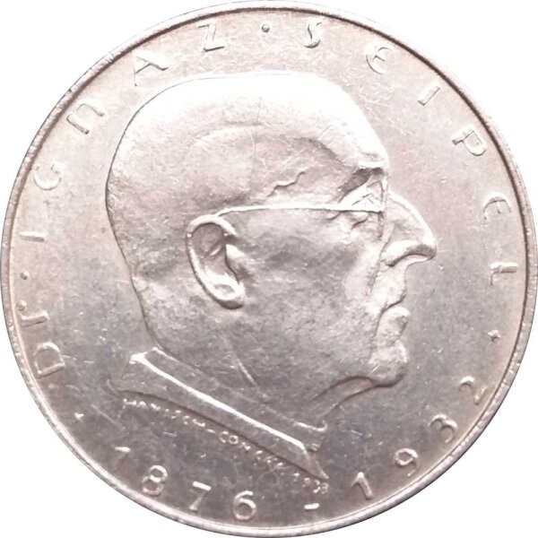 Österreich 2 Schilling 1933 Ignaz Seipel - Silber