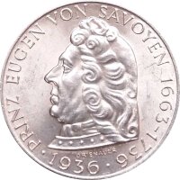 Österreich 2 Schilling 1936 Eugen von Savoyen - Silber