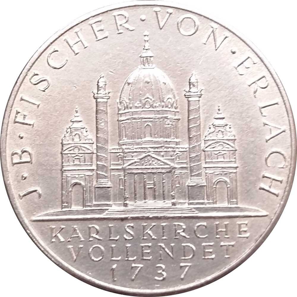 Österreich 2 Schilling 1937 Wiener Karlskirche - Silber