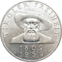 Österreich 50 Schilling 1959 Andreas Hofer - Silber