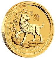 Australien Lunar II 2018 Jahr des Hundes 1/4 oz Gold