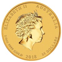 Australien Lunar II 2018 Jahr des Hundes 1/4 oz Gold