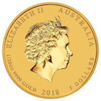 Australien Lunar II 2018 Jahr des Hundes 1/20 oz Gold