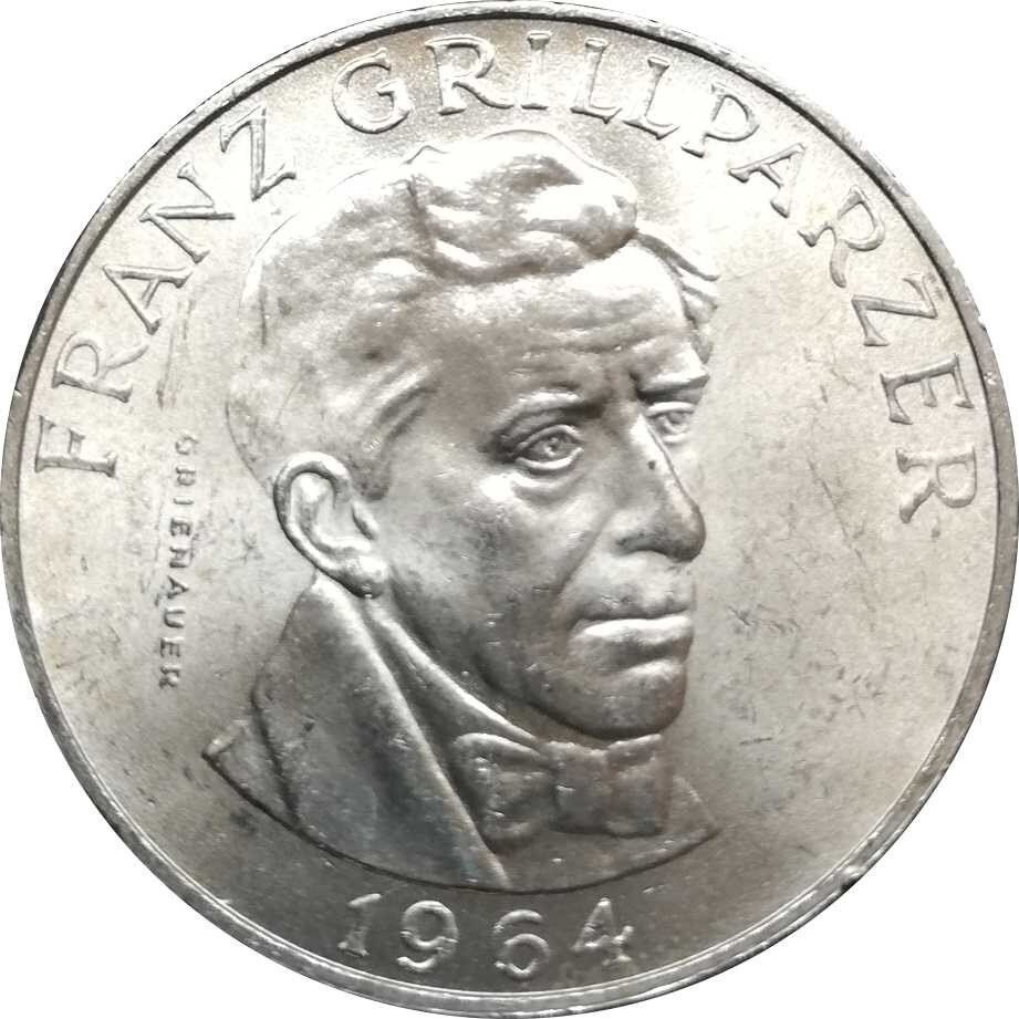 Österreich 25 Schilling 1964 Franz Grillparzer - Silber