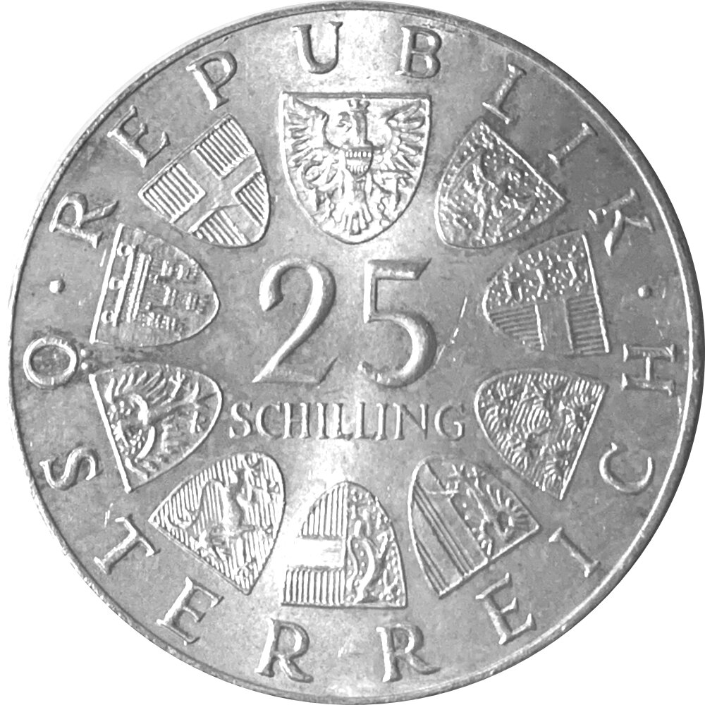 Österreich 25 Schilling 1964 Franz Grillparzer - Silber, 36,50