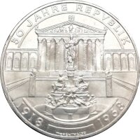 Österreich 50 Schilling 1968 50 Jahre Republik - Silber
