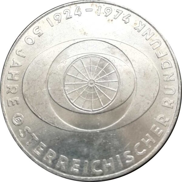 Österreich 50 Schilling 1974 50 Jahre Österreichischer Rundfunk - Silber