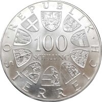 Österreich 100 Schilling 1976 - XII. Olympische Winterspiele 1976 in Innsbruck "1. Ausgabe" - Silber