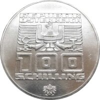 Österreich 100 Schilling 1976 - XII. Olympische Winterspiele 1976 in Innsbruck "2. Ausgabe" - Silber