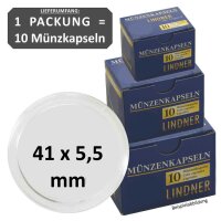 Ø 41 x 5,5 mm Münzkapseln Lindner 1 Pack = 10...