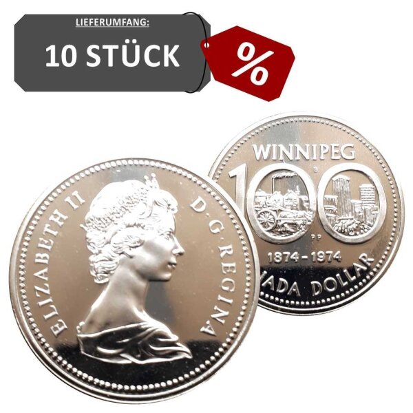 Kanada Sonderdollar 10 Stück 500/1000 Silber