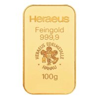 100 Gramm Goldbarren RESALE I. Wahl in Folie verschweißt | LBMA