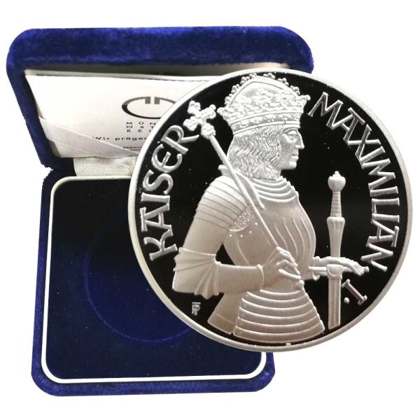 Österreich 100 Schilling 1992 Maximilian I - Silber PP incl. Etui