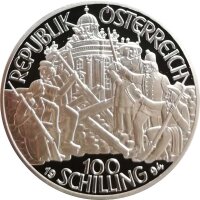 Österreich 100 Schilling 1994 Revolution 1848 Erzherzog Johann - Silber PP incl. Etui
