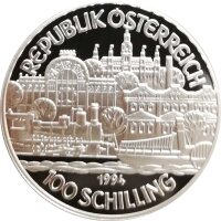 Österreich 100 Schilling 1994 Kaiser Franz Joseph I - Silber PP incl. Etui