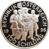 Österreich 100 Schilling 1996 Markgraf Leopold III - Silber PP incl. Etui