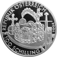 Österreich 100 Schilling 2001 Heiliges Römisches Reich - Silber PP incl. Etui