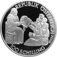 Österreich 100 Schilling 2001 Das Mittelalter - Silber PP incl. Etui