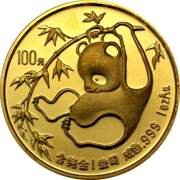 China Panda 1985 1 oz Gold - Original-Folie