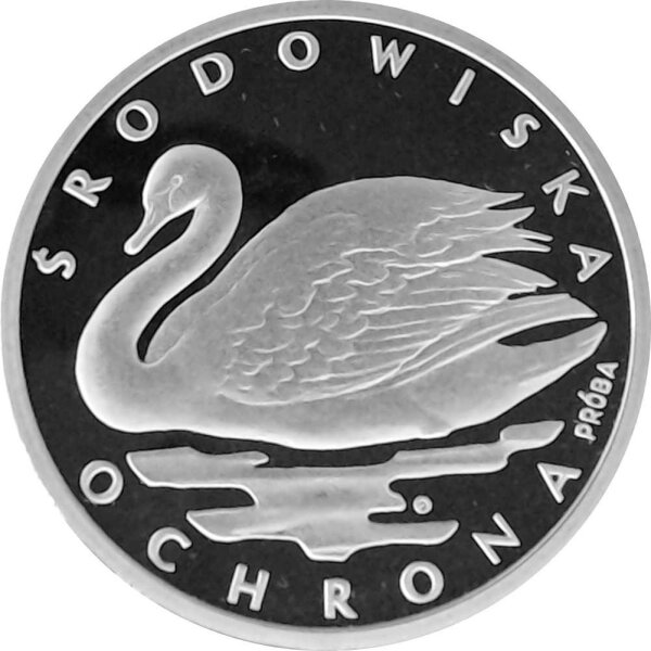 Polen 1.000 Zlotych 1984 PROBE - Höckerschwan - Silber PP