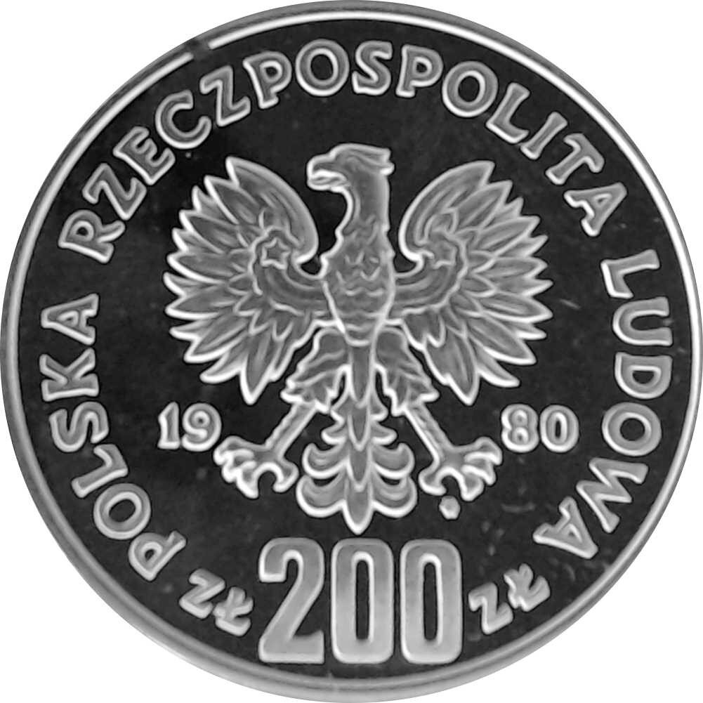 Polen 200 Zloty 1980 Boleslaus I. der Tapfere Silber PP, 52,82