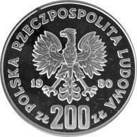 Polen 200 Zlotych 1980 - Boleslaus I. der Tapfere - Silber PP