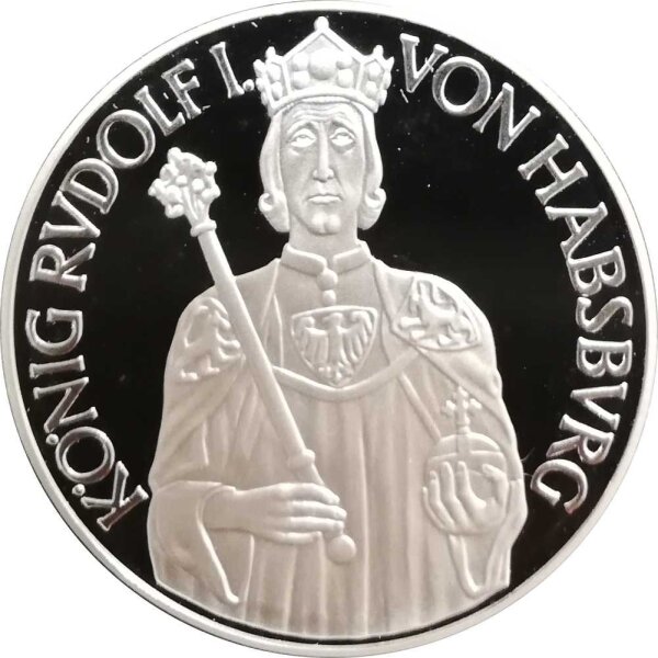 Österreich 100 Schilling 1991 700. Todestag Rudolf I von Habsburg - Silber PP