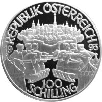 Österreich 100 Schilling 1993 Kaiser Leopold I - Silber PP