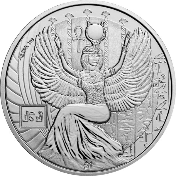 Sierra Leone Ägyptische Götter 1. Ausgabe Isis 2023 1 oz Silber