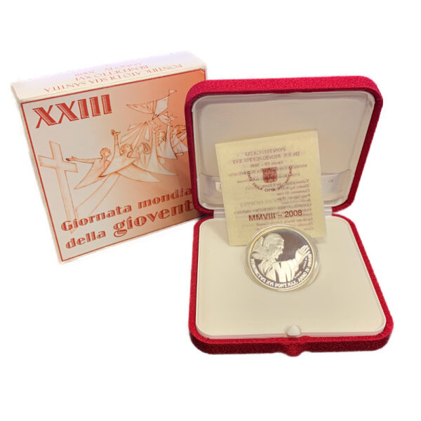 Vatikan 5 Euro 2008 Weltjugendtag - Silber PP