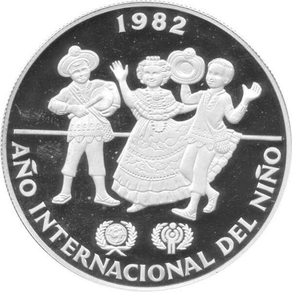 Panama 10 Balboas 1982 - Internationales Jahr des Kindes - Silber PP
