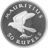 Mauritius 50 Rupees 1975 - Mauritius-Falke - Silber PP